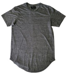 PacSun Longer Fit T Shirt Mens Medium Gray Heather Curved Hem Short Sleeve Tee