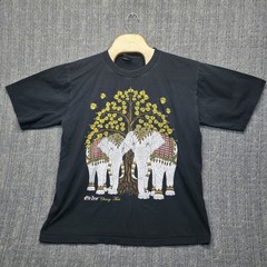 Thailand Elephant T-Shirt Men’s XL Black Chang Thai Gold Bodhi Tree Souvenir Tee