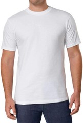 BYC Men’s Classic White Cotton Undershirts Crewneck T-Shirts Pack of 6
