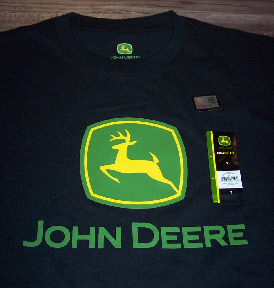 JOHN DEERE Tractors Deer T-Shirt MEN’S SMALL NEW Black