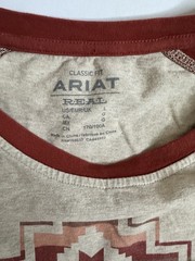 Ariat Women’s Classic Fit 3/4 Sleeve Raglan Graphic Tee Beige/Red L
