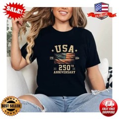 America US Flag Patriotic 250th Anniversary USA 4th of July T-Shirt