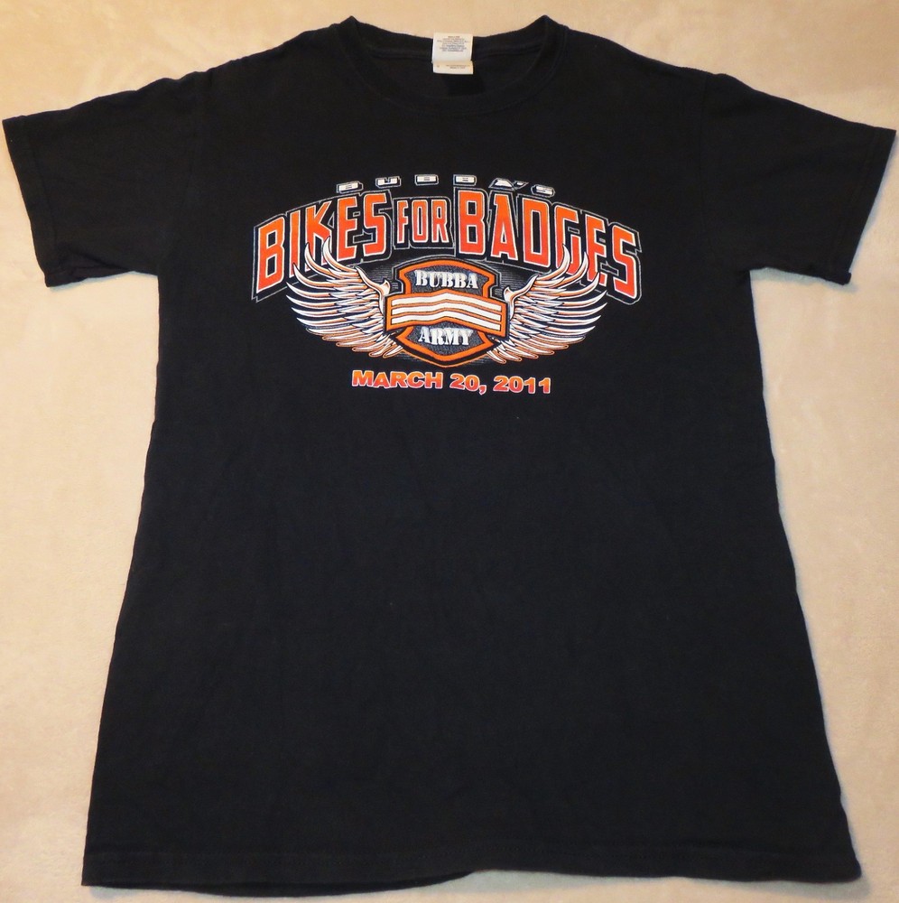 BUBBA ARMY Love Sponge BIKES FOR BADGES Charity EVENT 2011 MINT T-SHIRT SMALL