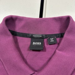 HUGO BOSS Polo Shirt Men Size 2XL Magenta Pima Cotton Designer Preppy Fits Tight