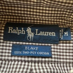 Ralph Lauren Blake Gingham Check Long Sleeve Shirt Brown/White M For 14Y+ Japan