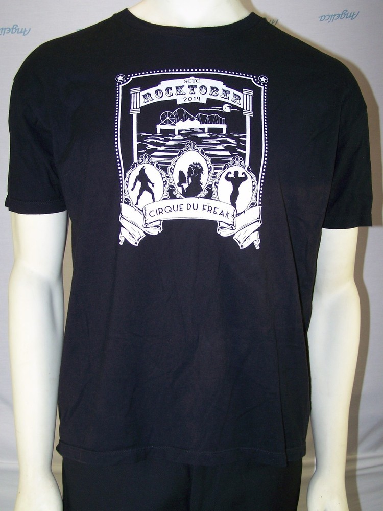 Rocktober 2014 Shirt Adult Extra Large 40 42 Black Graphic Cirque Du Freak Mens