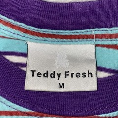 Teddy Fresh Shirt Men Medium Striped Streetwear Bear Hip Hop Urban Billie Malone