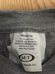 New Mens “Navy” Gray T-shirt Physical Fitness Uniform Stretchy Size Medium