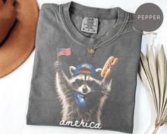 HOT!!! Feral & Free Racoon Shirt, 4th of July Shirt, USA Independence Day Shirt
