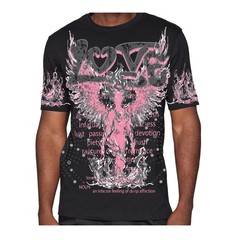 Hudson Outerwear Crew Neck T-Shirt Love Studs & Stones Mens Black 660