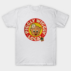 Vintage Piggly Wiggly Style T-Shirt Retro Grocery Store Mascot Sign Graphic Tee