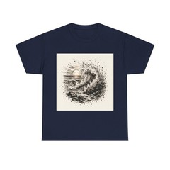 Ocean Waves Crashing On Rocky Shore At Sunset Shirt, Nature Art Tee, Outdoor …