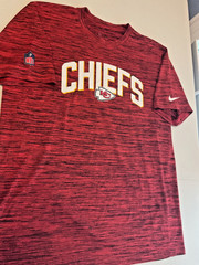 Nike NFL On Field Apparel Kansas City Chiefs Red Black heathered SS T shirt sz M