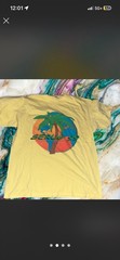 VintageHanes Beefy-T Men’s Yellow Graphic Print Crew Neck Short Sleeve T-Shirt L