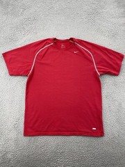 Nike Pro Shirt Adult Large Classic Fit Red Short Sleeve Athletic Tee Men