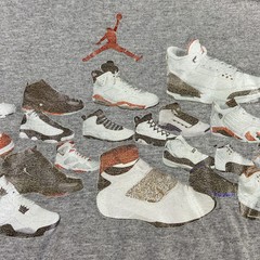 Vintage Nike Air Jordan T-Shirt Men Sz XL Sneaker History Y2K Graphic Tee Gray