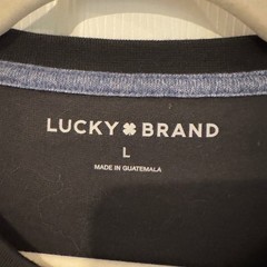 Lucky Brand Mens Black Short Sleeve Crew Neck T-Shirt Size L Lucky You Logo
