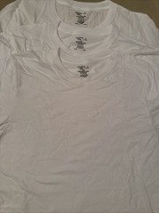 NWT Jockey 3 Pack Crew Neck Relaxed Fit T-Shirts 100% Cotton White Size S 34-36″