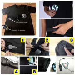 Iron Man LED T-shirt Sound Activated Equalizer Flashing Costume Party Cosplay