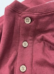 Tailor Vintage Men’s L/S Henley Shirt MEDIUM Button Up Top Maroon Burgundy NWT