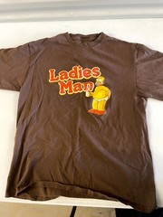 Men’s T-Shirt Brown Graphic Print Novelty The Simpsons Homer Ladies Man Pullover