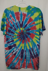New Tie Dye Men’s T-Shirt Red Yellow Adult Large Multicolor Summer Spiral