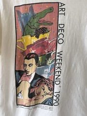 VINTAGE 1990 Art Deco Weekend Miami Beach Martin Krelof Graphic T-Shirt