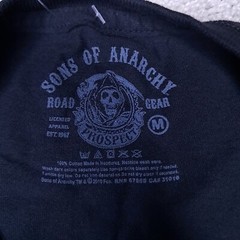 Sons Of Anarchy SOA T-shirt Mens Medium Black Skull Spellout Double Sided Y2k