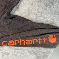 Carhartt K231 Long Sleeve Logo T Shirt Mens Medium Brown Orange Graphic Tee Work