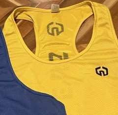 NELEUS ‘Dry Fit Logo Muscle’ Mesh Tank Top Men’s L Gym Workout Exercise Ylw NWT!