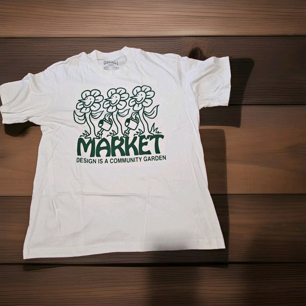 Market Studios Community Garden Men’s White T Shirt Size 2XL XXL NWOT