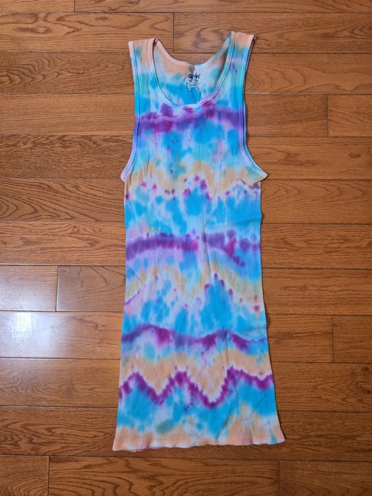 Choice of Tie Dye: Medium Tie Die Tank Top, STRETCHY Gildan 100% Cotton Handmade