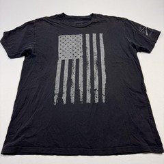 Grunt Style Shirt Mens Large Black Graphic American Flag Patriotic Short Sleeve