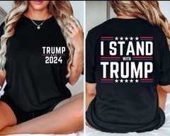 Donald Trump 45 47 MAGA We Stand Missed Me Assassination Fight S-5XL T-Shirt