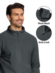Men’s 1/4 Zip Fleece Shirts Long Sleeve Thermal Warm Winter Casual Sweatshirts