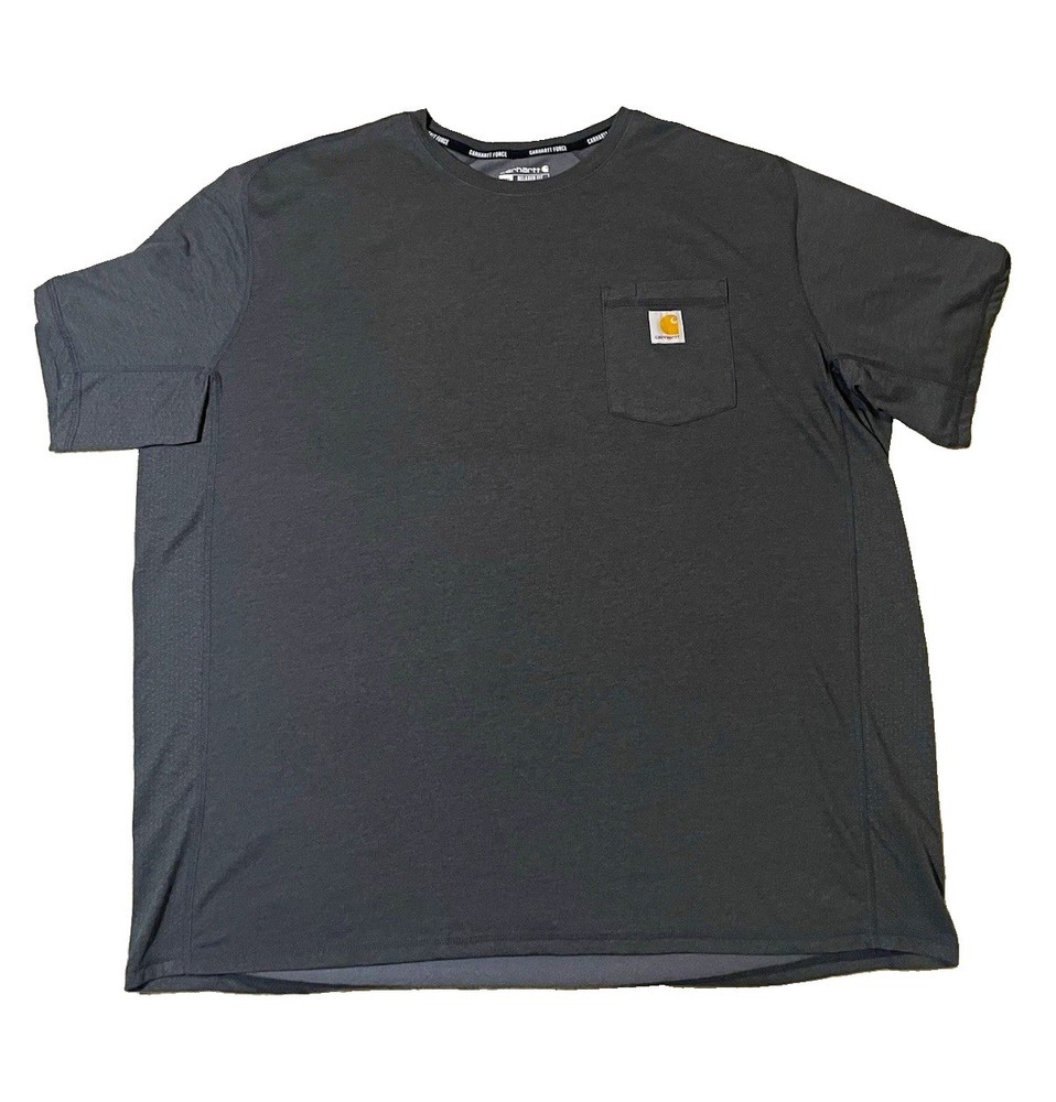 Carhartt Force T-Shirt Men’s 2XL Gray Relaxed Fit Pocket Tee Durable Performance