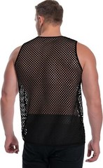 Men’s See Through Mesh Muscle Tee Fitted Sleeveless Clubwear Top Breathable