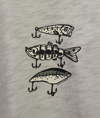 Life is Good Fishing Hooks Lures Tackle Grey T Shirt Sz M