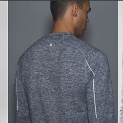 Lululemon Surge Long Sleeve Henley Sz Medium Space Dye Camo Black Dark Slate
