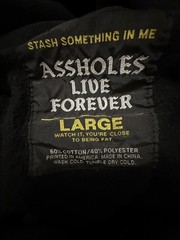 Assholes*s Live Forever Large Clothes-3 pc Pullover Sweater T-Shirt Black Gray