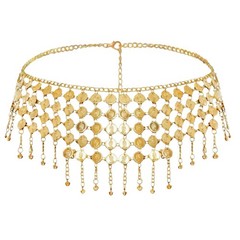 Coins Belly Dance Hip Scarf Belt – Adjustable Waist Chain Skirts Wrap, Gold C…