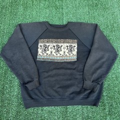 VTG Nature T-Shirt Sweatshirt Men L / XL Black Blue Lot Aztec Dogs Earth 80s 90s