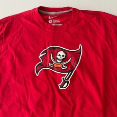 Nike Tee Tampa Bay Buccaneers Short Sleeve Shirt Mens L Red Cotton NFL 24 BARRON