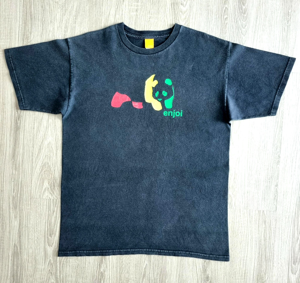Vintage ENJOI Skateboards Shirt M Rodney Mullen Almost Skate Rasta Panda Jacuzzi