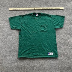 Russell Athletic T-Shirt Mens Size L Green Combed Cotton Pocket USA Made Vintage