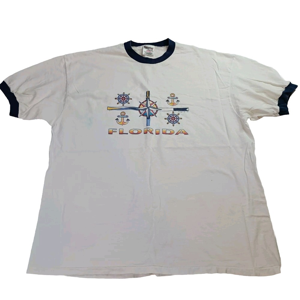 Vintage Florida 90’s T-shirt Men’s 2XL XXL White Sand Dollar Single Stitch