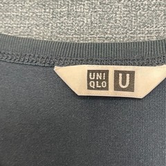 Uniqlo U AIRism T-Shirt Mens Small Dark Gray Cotton Everyday Wear Oversized Logo