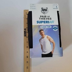 Pair of Thieves SuperiAir Tank Undershirt 3 Pack Black Tag Free Cotton LARGE