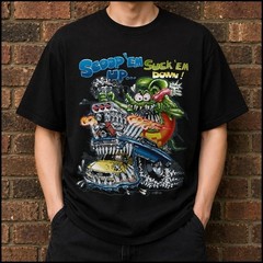 Ed Roth Rat Fink Black Cotton T Shirt