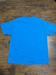 FUCT Men’s Blue Graphic Print Logo Knit Cotton Crew Neck T-Shirt Short Sleeve XL